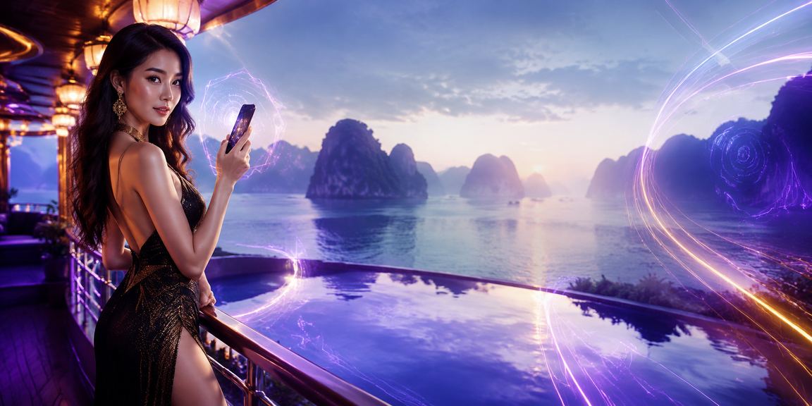 Khung cảnh neon sôi động tại Hạ Long gợi lên bầu không khí esports và cá cược trực tuyến về đêm
