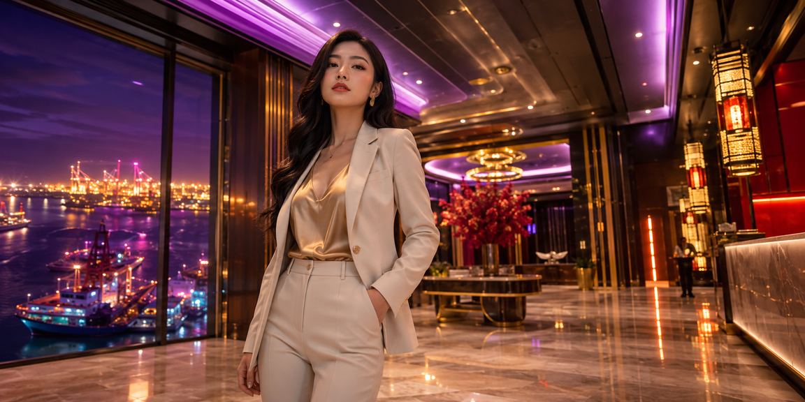 Khu giải trí Vũng Tàu về đêm với ánh đèn neon rực rỡ và không khí casino sôi động